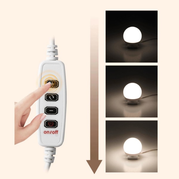 1/2 Vanity Style LED-spegellampor Lampor Kit Lampa Kosmetisk 10 Bulbs 1Set