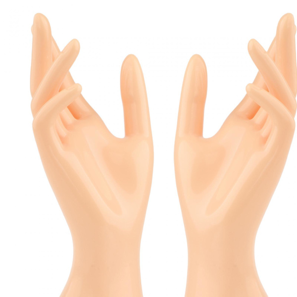1 par kvinnlig skyltdocka hand multifunktionell för fingerring Beige Height 8.46 Inch