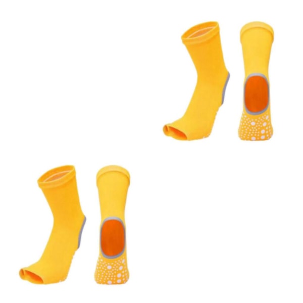 1/2/3/5 Yoga Socks Dam Tålös Non För Slip Gummi Grip Heel Yellow 24x13cm 2Set