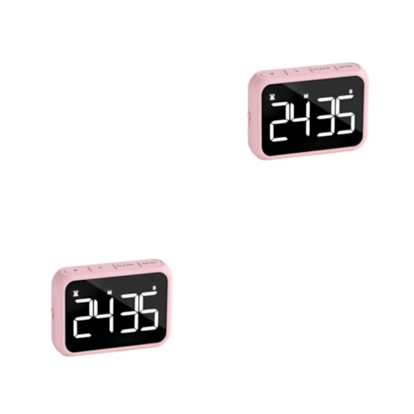 1/2/3/5 ABS Justerbar Volym Väckarklocka Med Radio - LED Stor pink 501 2PCS