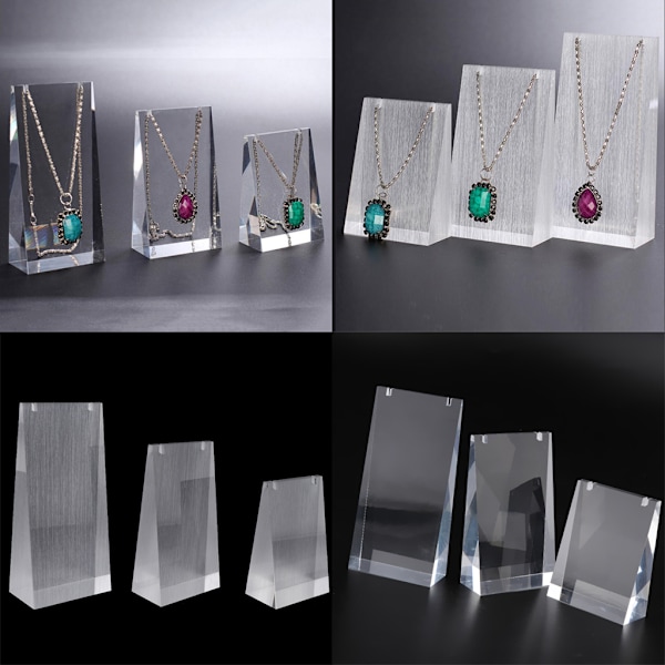 3st/ Set Akryl Halsband Display Stand Hänge Hållare Clear