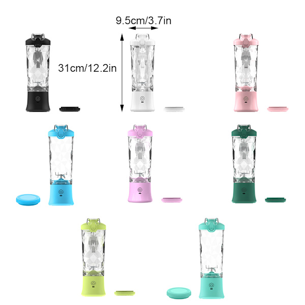 USB laddning Bärbar Juicer 600ml Multifunktionell med hög kapacitet white