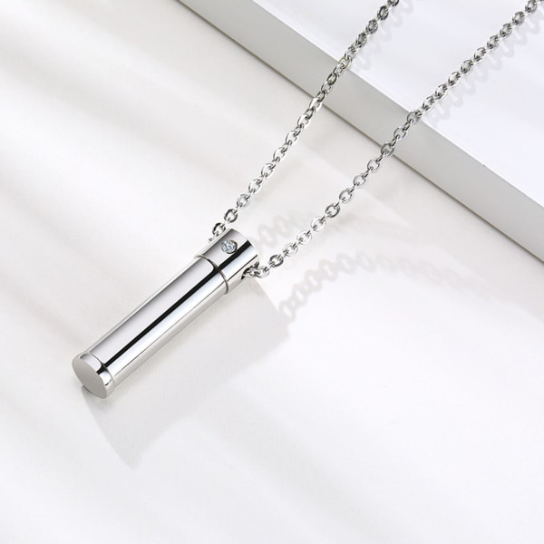 1/2/3 Urn Halsband Keepsake Bar Cylinder för fester Steel Color 1.50x0.35 Inch 1Set