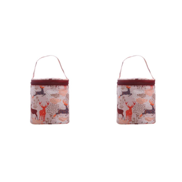 1/2 Resegarn Förvaringsväska Tote Small Holder Case Present för Deer 14 x 15cm 2Set