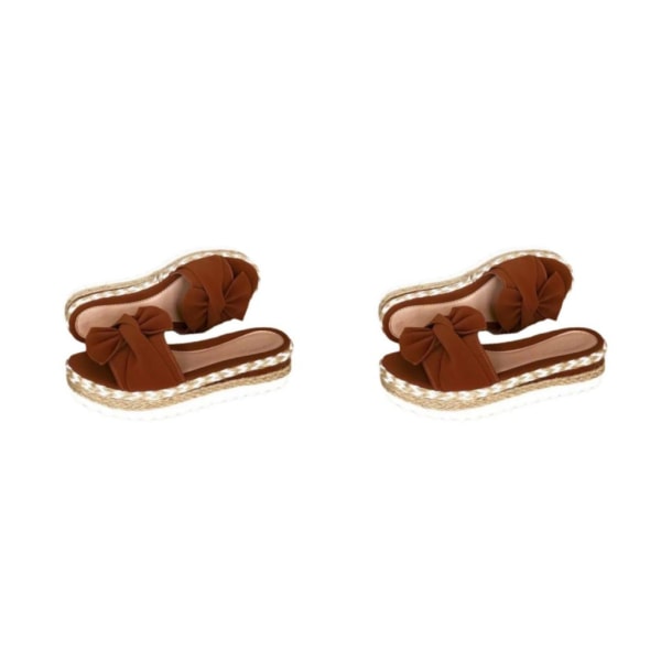 1/2 Kvinnors Plattform Skor Sommar Skor Sandal Fritidssandaler Dark Brown 35 2PCS