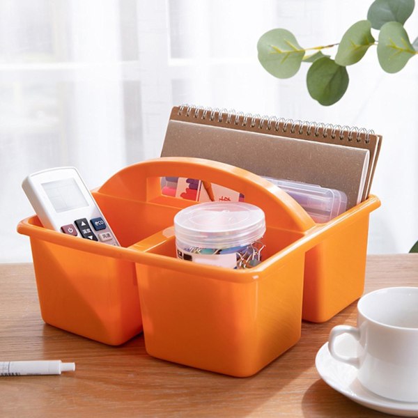 Skrivbordsfack För Caddy Hållare Stapelbart case för hantverk Orange