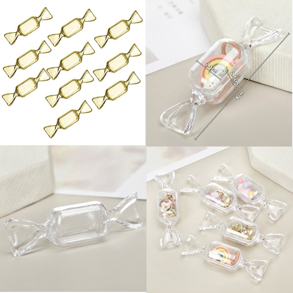 1/2/3/5 Candy Shaped Mini Halsband Organizer Örhängen Halsband Yellow 10 Pcs 1 Pc