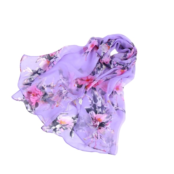 1/2/3/5 Scarf med print Mjuk andas och lätt purple 2Set