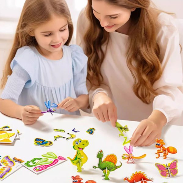 100 st/set pedagogiska 3D-pussel för barn