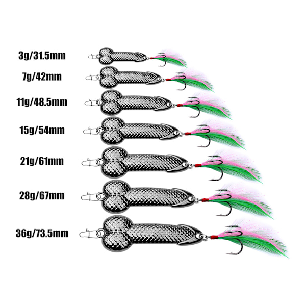 1/2/3/5 Stora fiskedrag för det mest bekväma fisket Black 28g 1Set
