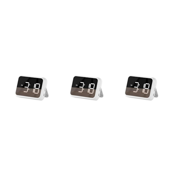 1/2/3/5 ABS Justerbar Volym Väckarklocka Med Radio - LED Stor White alarmFY502 3PCS
