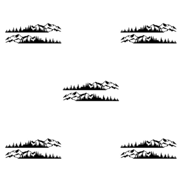 1/2/3/5 2 st PVC Mountain Forest Car Stickers Lätt att installera black 5Set