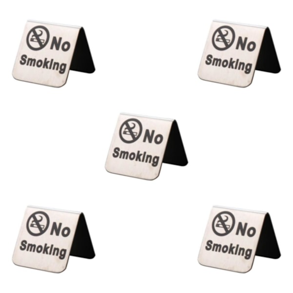 1/2/3/5 No Sign i rostfritt stål, bordsskiva Silver No Smoking 5Set