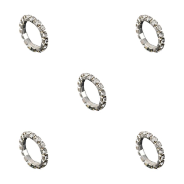 1/2/3/5 Stretch Crystal Ring Utsökt inläggning för Elegant silver 1 row 5PCS