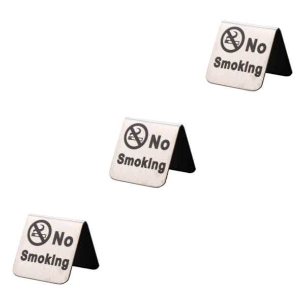 1/2/3/5 No Sign i rostfritt stål, bordsskiva Silver No Smoking 3Set