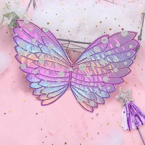 1/2/3 Fancy Dress Set Dress up Festival Girls Fairy För wings Purple Wing 31 x 20cm 1Set