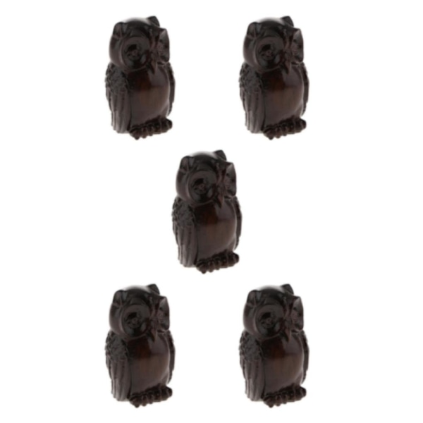 1/2/3/5 Trä Buddha Staty Staty Indien Staty Craft Ornament Owl 5Set