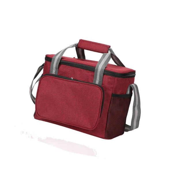 Lunch Vattentät Bag Tote Oxford Cloth Picknick Tote för Office Red