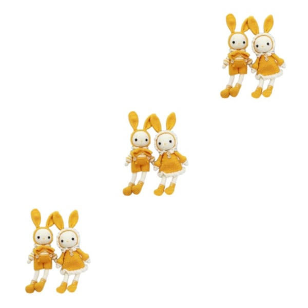 1/2/3 nybörjarvänlig virksats Bedårande kaniner garnkrok Yellow 3PCS