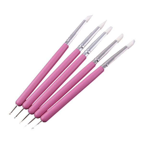 5 st/ set Dubbeländade Dotting Tools Set Wide Application rose red