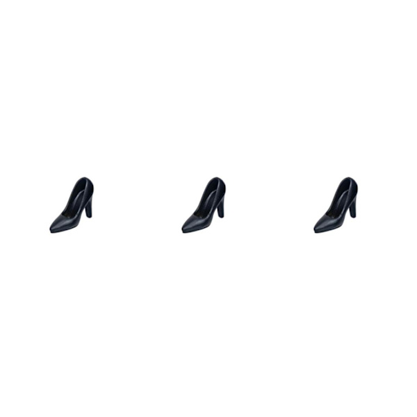 1/2/3/5 1:12 Kvinnliga högklackade skor för kvinnlig action Black 2cm 3PCS
