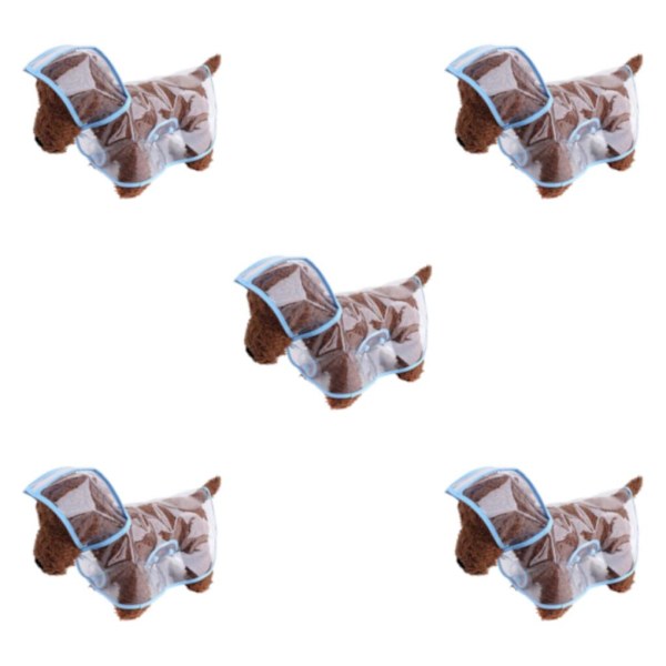 1/2/3/5 valp vattentät regnkappa för husdjur - dubbla radspännen Blue Frame S 5PCS