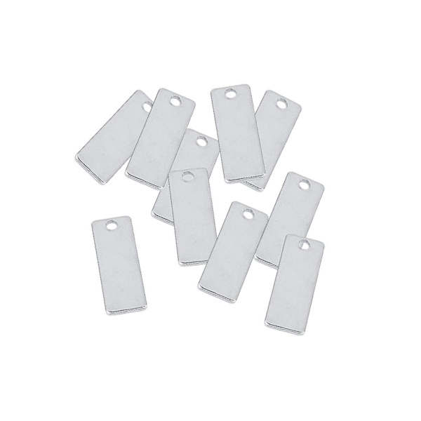 1/2/3/5 10 bitar metall platt rektangel blank stämpling För Silver 18x32mm 1Set