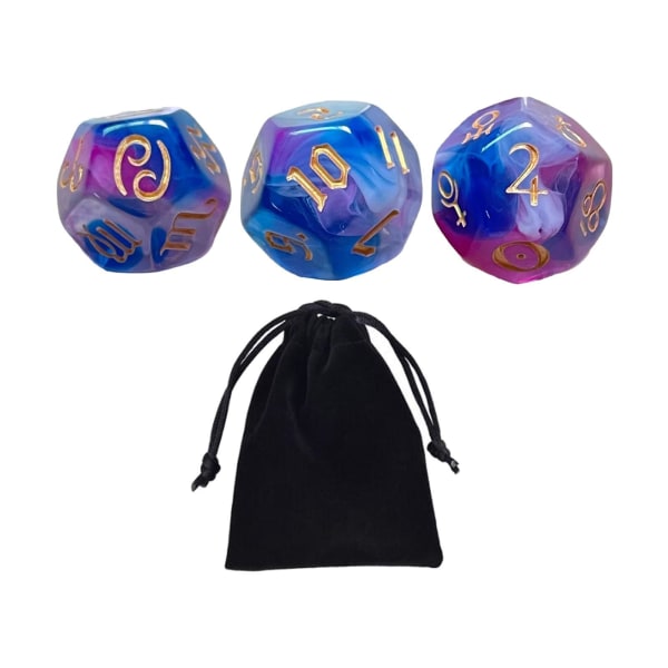 1/2/3/5 3st Akryl Astrologiska Tärningar Konstellationstärningar för Style F 1Set
