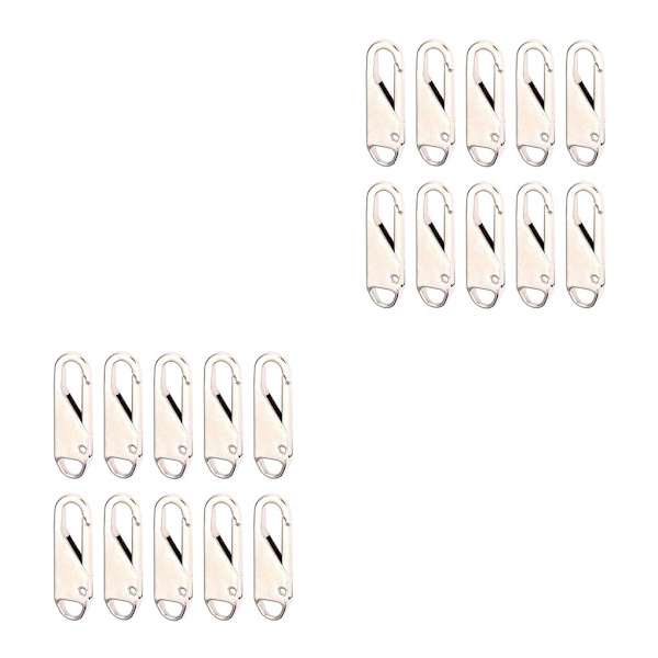 1/2/3/5 10 st För Zipper Pull Replacement Metal För Zipper Silver 10 pcs 2PCS