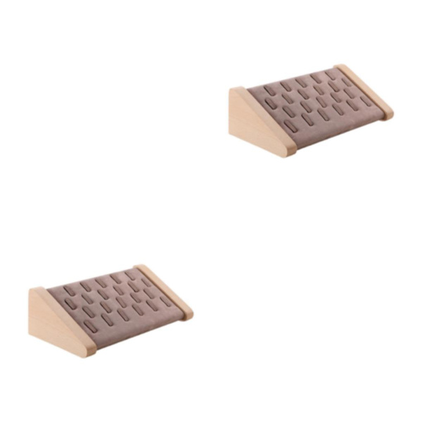 1/2/3 Ringar Displayhållare Snygg smyckeförvaringsställ för butik Coffee 2PCS