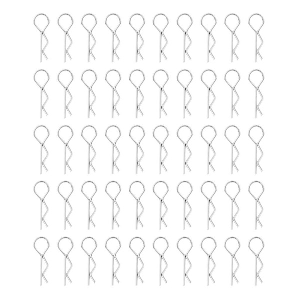 1/2/3/5 RC Body Shell Clips R Shape för 1/10 RC racingbil silver length 24mm 5Set