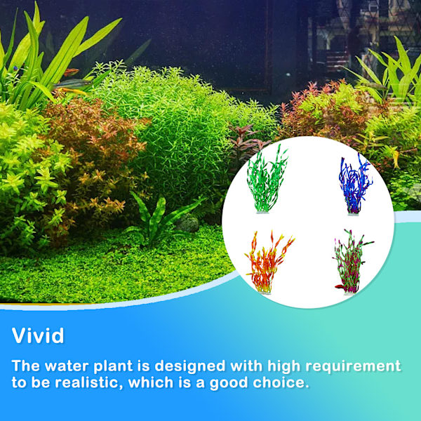 1/2 Fishtank Artificiell vattenväxt dekorativa simuleringsväxter Red 1 Pc