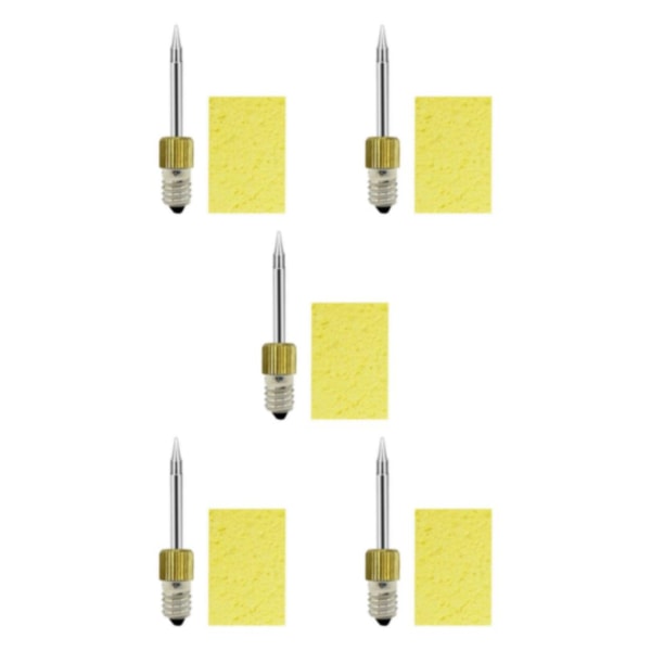 1/2/3/5 Lödkolvspets Byte av lödspets gängad Tip B with sponge 5Set