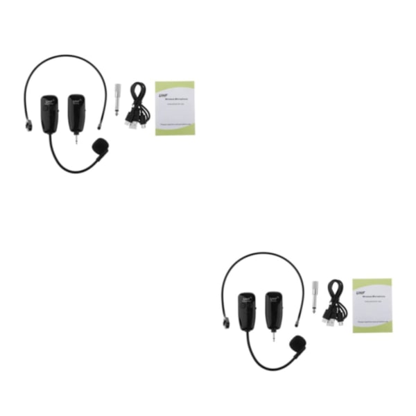 1/2 Mikrofon Headset System Head Mounted Call Center Mic För 2Set