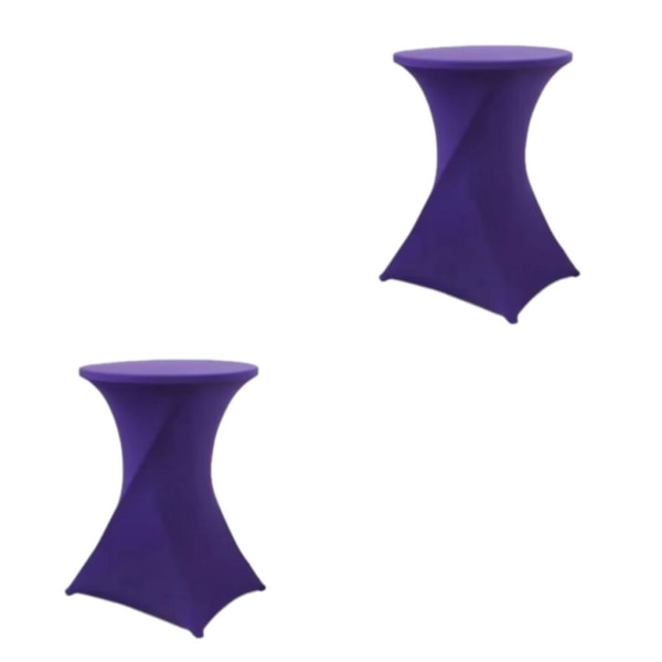 1/2/3/5 High Foot Bar Cover Stretch Rund Duk För Hotell purple 2Set