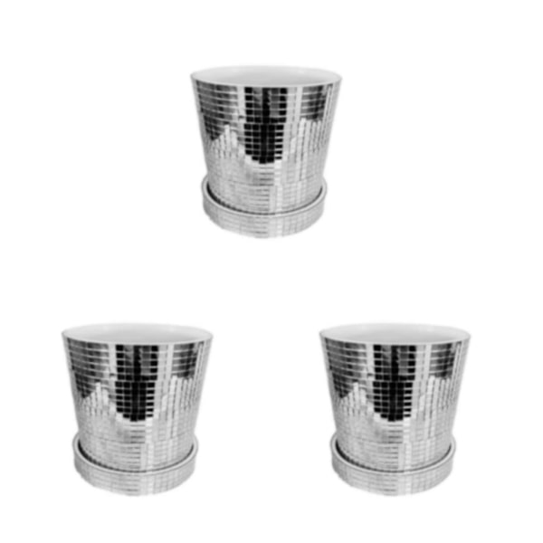 1/2/3 glasspegel lysande keramisk planteringskruka Daglig dekoration 12.8cm 3PCS