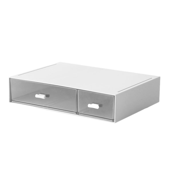 1/2/3/5 förvaringslåda för stapelbar låda i plast - organiserad förvaring white 2 drawer 5PCS