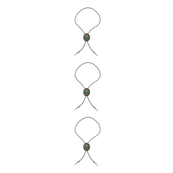 1/3 turkos sten Bolo Tie Native Western American Cowboy 3Set