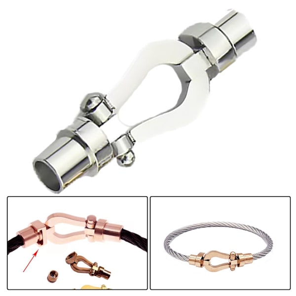 1/3/5 armbandsanslutningsspänne för utbyte av DIY-bearbetning Silver Inner hole 0.52cm 1Set
