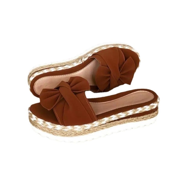 1/2 Kvinnors Plattform Skor Sommar Skor Sandal Fritidssandaler Dark Brown 40 1 Pc