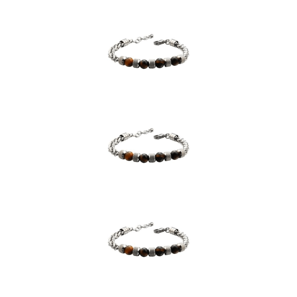 1/2/3/5 mångsidigt beaded kedja armband med fashionabla accenter tiger's-eye 3Set