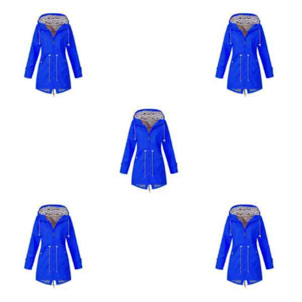 1/2/3/5 Hoodie Mjuk damjacka Vattentät regnkappa utomhus blue S 5Set