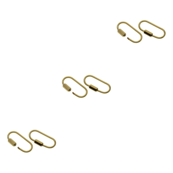 1/2/3 2/6 stycke mässing skruvlås Nyckelring Ring Creative Craft Bronze 2 Pcs 3Set