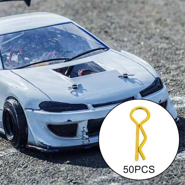 1/2/3/5 RC Body Shell Clips R Shape för 1/10 RC racingbil gold length 24mm 1Set