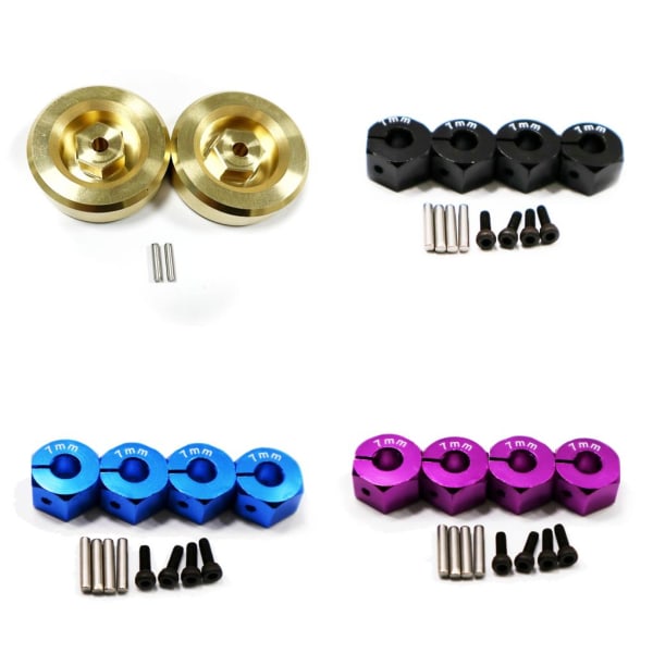 RCGOFOLLOW 2st Mässing Stark Hjul Hexmontering För 1/18 Adapter Titanium