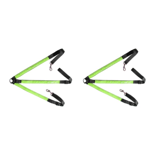 1/2/3/5 justerbar LED-hästbröstkrage mycket synlig Green 2PCS