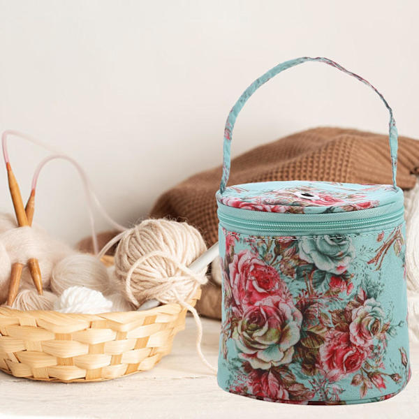 1/2 Resegarn Förvaringsväska Tote Small Holder Case Present för Flower 14 x 15cm 1Set