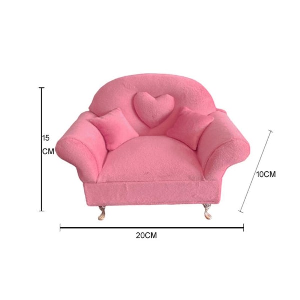 1/6 soffa sovrum dekor smycken case för 12 Dol tillbehör Single Sofa