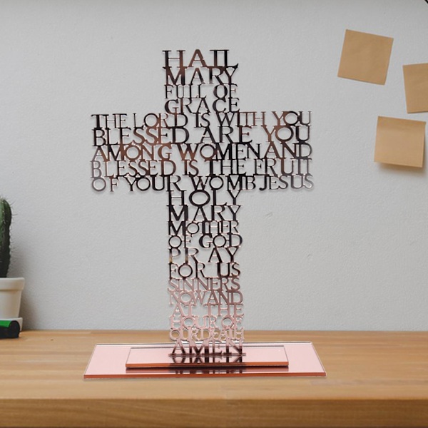 1/2/3/5 Stående krucifix Jesus Scriptures Cross Bön Rose Gold 20cm 1Set