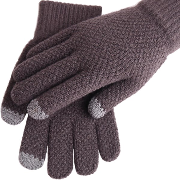 1/2/3/5 Men Winter Warm Touch Screen Handskar Full Finger Stickade Gray 22x12CM 1Set